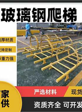 安全护笼爬梯 外墙直梯室外施工登高直梯 电力检修玻璃钢爬梯