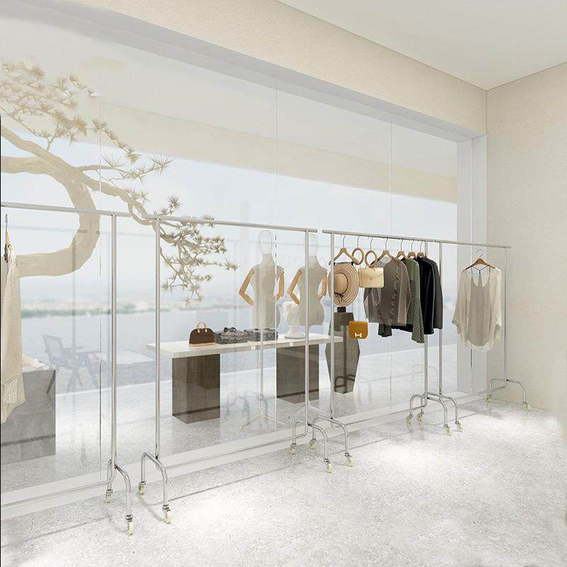 服装店展示架中岛流水台装饰架子陈列展示货架女装店挂衣杆新款
