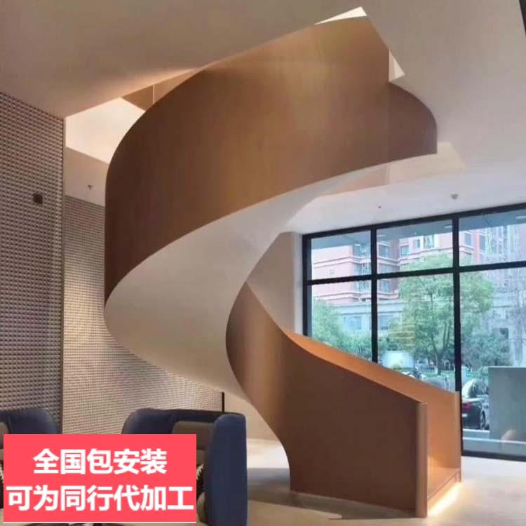 旋转楼梯弧型楼梯别墅自建房楼梯钢板楼梯网红楼梯钢结构旋转楼梯
