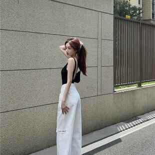 Backless collar camisole, women's summer outfit, jumpsuit,