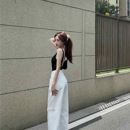 Backless collar camisole, women's summer outfit, jumpsuit,