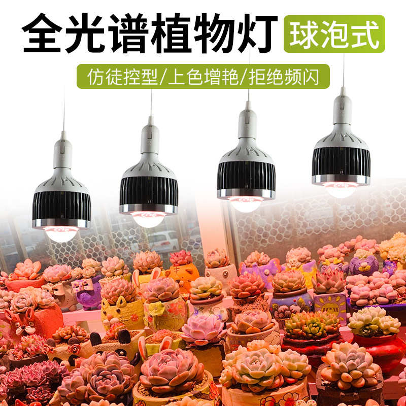 全光谱多肉补光灯球泡筒灯室内家用绿植花卉上色仿太阳植物生长灯