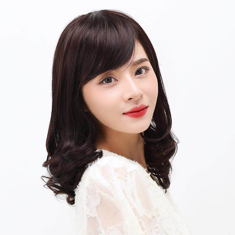 正品假发中长发自然全头套女人式卷发长大波浪锁骨中年妈妈发型真
