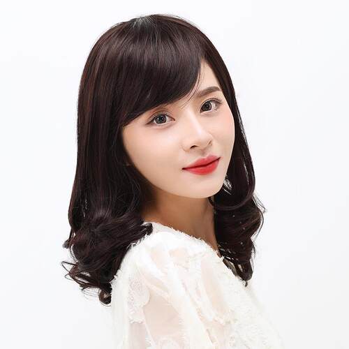 正品假发女中长发然全头式自长卷套大波浪锁骨发中年妈妈发型真人