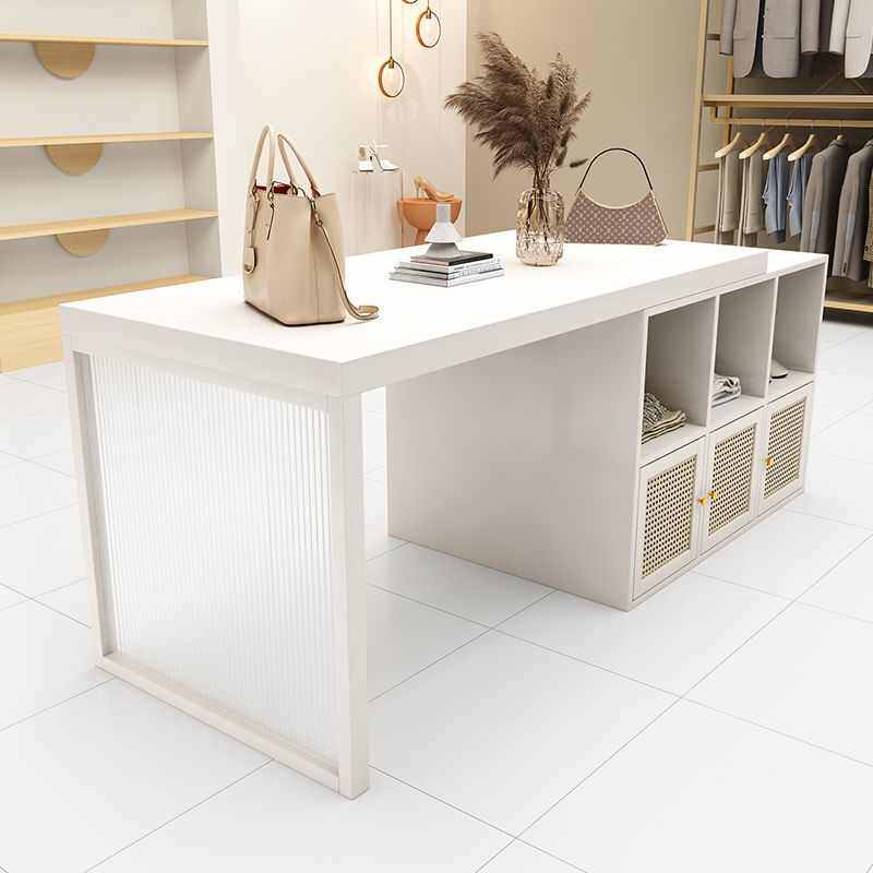 服装店中岛台置物架小型店铺流水台可伸缩吧台展示柜前台陈列架