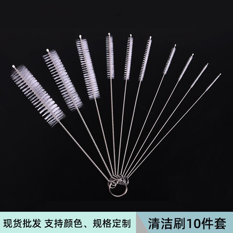 现货亚马逊吸管刷套装家居厨房工具不锈钢毛刷日本玻璃壶嘴试管刷