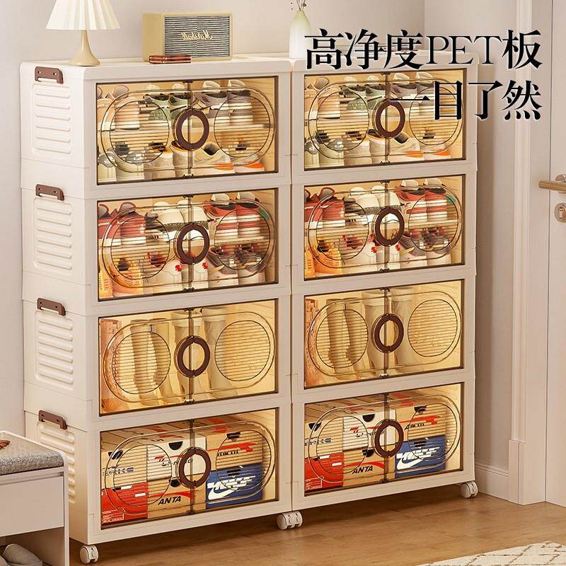 免安装鞋柜门口2025爆款家用新款折叠鞋架简易鞋子收纳盒塑料防尘