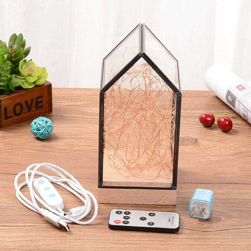 新款直销火树银花灯玻璃罩灯 床头台夜灯LED装饰 圣诞树造型灯