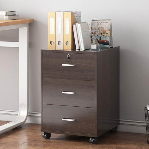 文件柜办公室可移动资料柜桌下多层木质储物柜落地式矮柜档案柜子