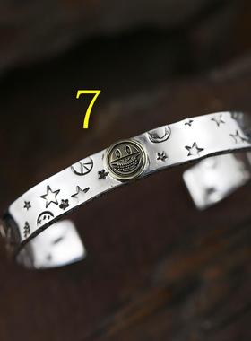 正品牛钝工 am笑脸手镯精amp apan925p银 俏皮笑脸 涂鸦手镯j个性