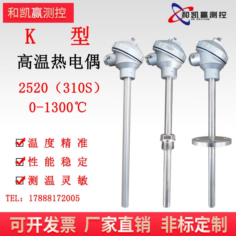 K型高温热电偶2520不锈钢WRN-130/230窑炉温度监视器310s测温棒13