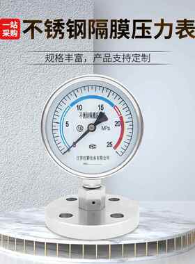 YTP-100B哈氏合金HC膜片不锈钢隔膜压力表MF/ML法兰压力表