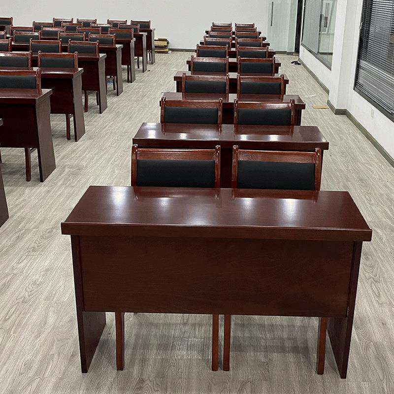 实木会议桌1.2米长条桌办公培训桌油漆条形桌双人会议室桌椅组合