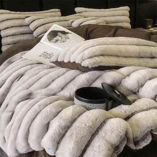 兔子天鹅绒床件套 加天厚和温 四高端双面鹅 采购产品暖冬季 正品