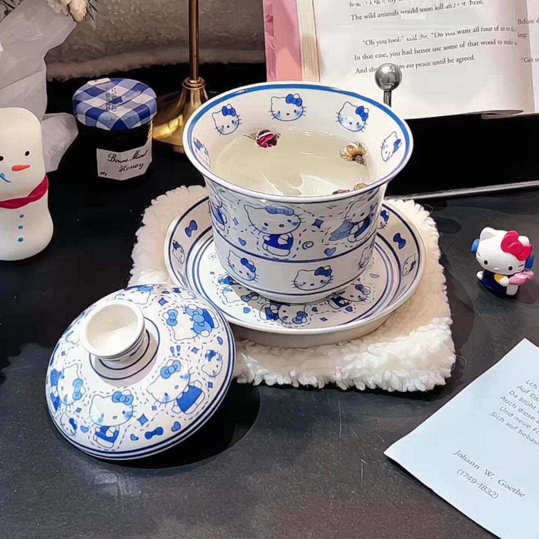 KT陶瓷茶具套装2026新款创意青花茶壶办公室家用泡茶喝水杯子女生