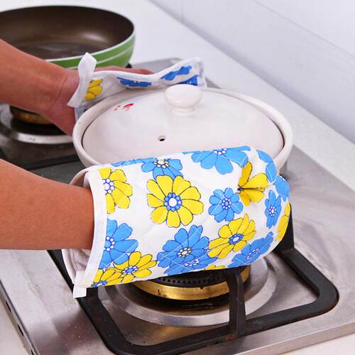 Heat-Resistant Oven Gloves Set for Kitchen Baking, Thickened