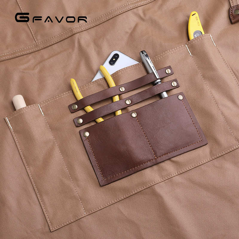 工匠设计室帆布复古围裙耐磨刮胶防水工作室高级感男士围裙