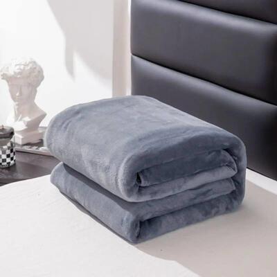 1pc, simple and plain colored plush blanket, multifunctional