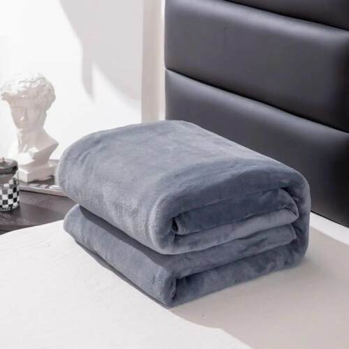 1pc, simple and plain colored plush blanket, multifunctional