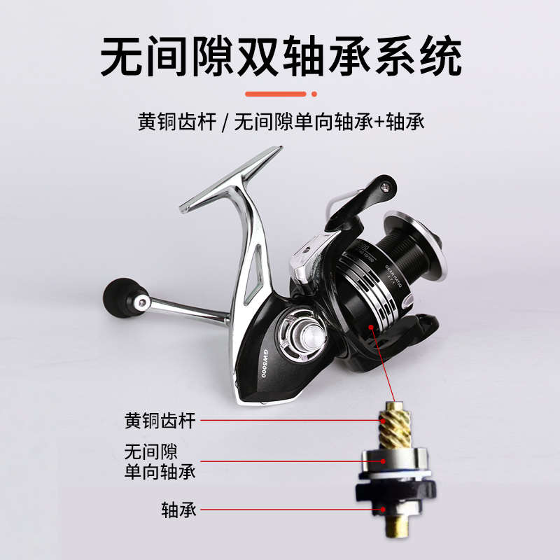 精品纺车轮全金属路亚渔线轮无间隙渔轮海竿防炸线鱼轮海钓鱼线轮