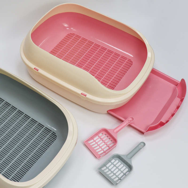 半封闭网格抽屉双层猫砂盆超大号防外溅松木猫砂专用猫厕所