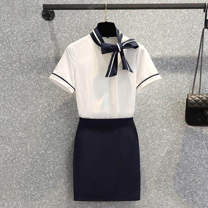 工作服女夏气质高端售楼部美容院美容师酒店前台空姐制服职业套装