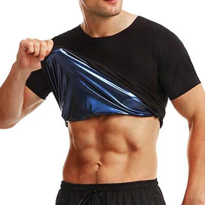 Men Sauna Suit Body Shaper Shirt Weight Loss Vest Waist Trai