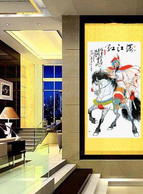 新款三国英雄人物画客厅装饰画餐厅墙面装饰简约卷轴挂画中式画