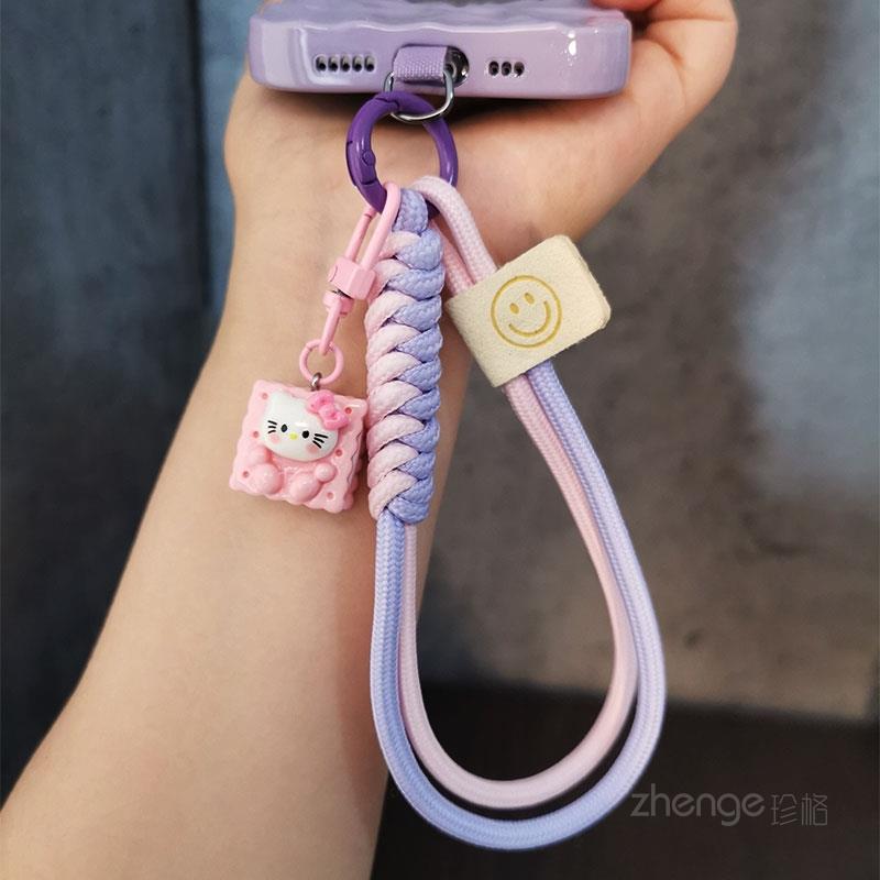 手机挂绳编织结男女短款简约手提手腕绳夹片防断防摔卡条吊坠挂件