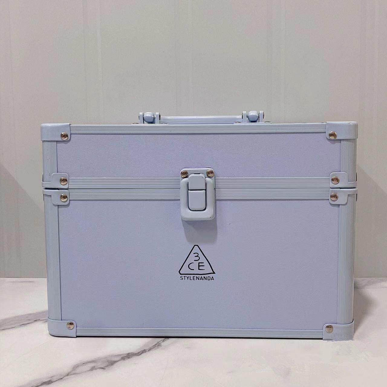 3CE银粉双层化妆箱 粉色款化妆品收纳盒 三熹玉品牌设计