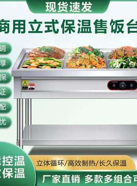 商用不锈钢快餐保温售饭台电热食堂不锈钢立式摆摊小型快餐车加热
