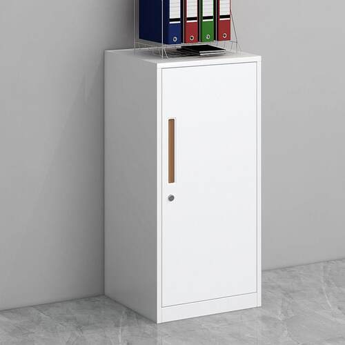 现代简约办公室文件柜 单门矮柜65cm带锁铁皮储物柜 冷轧钢制落地