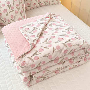 凉款 可豆豆卡通夏凉感被被丝芯机被子被水洗被丝被薄空调洗冰