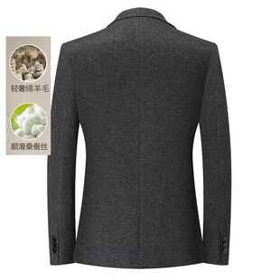 L青年毛男休闲潮流装 装 羊桑蚕丝西中627 男士 单西服外套 秋冬厚款
