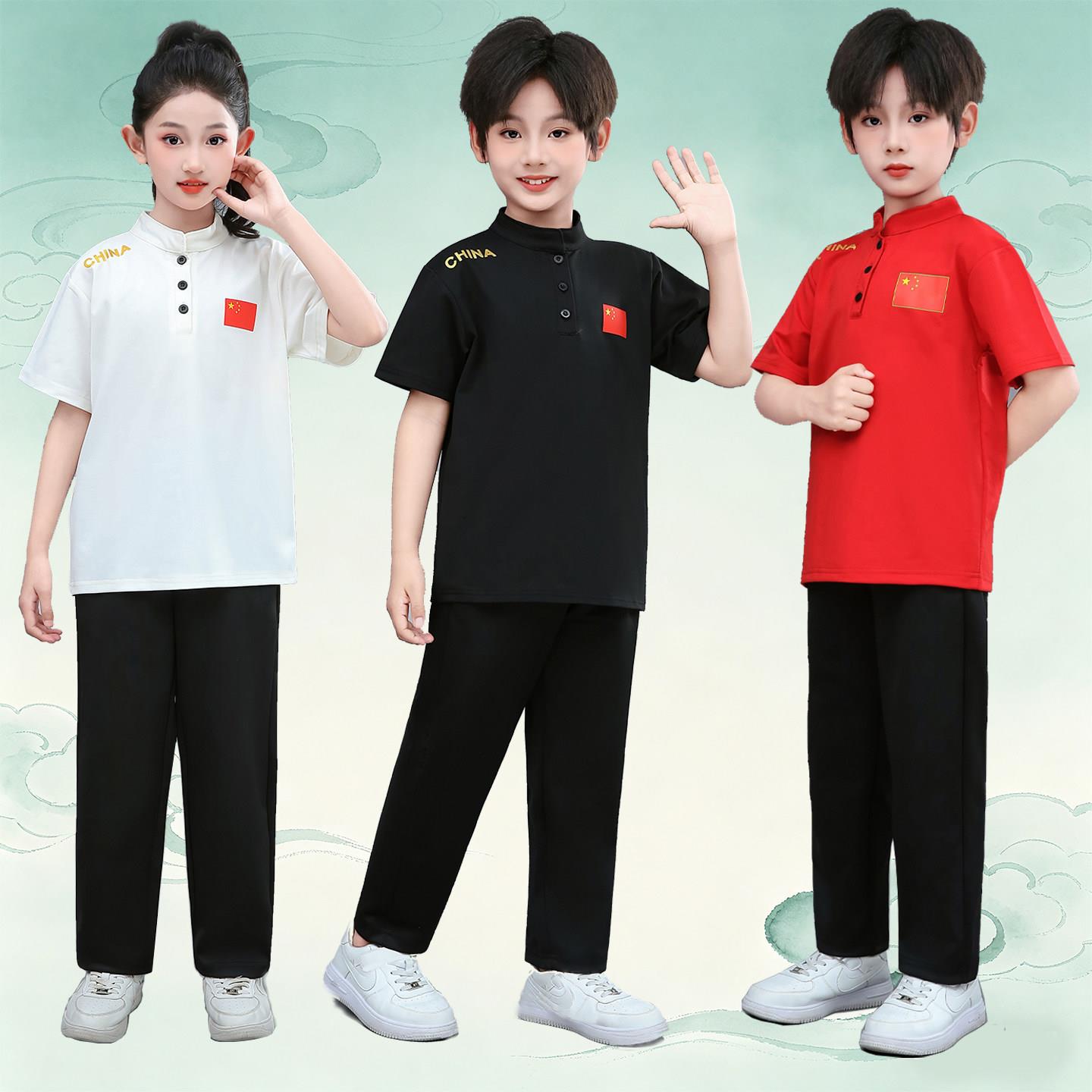 儿童散打服搏击武术训练服短袖夏季套装武馆功夫练功服武术表演服