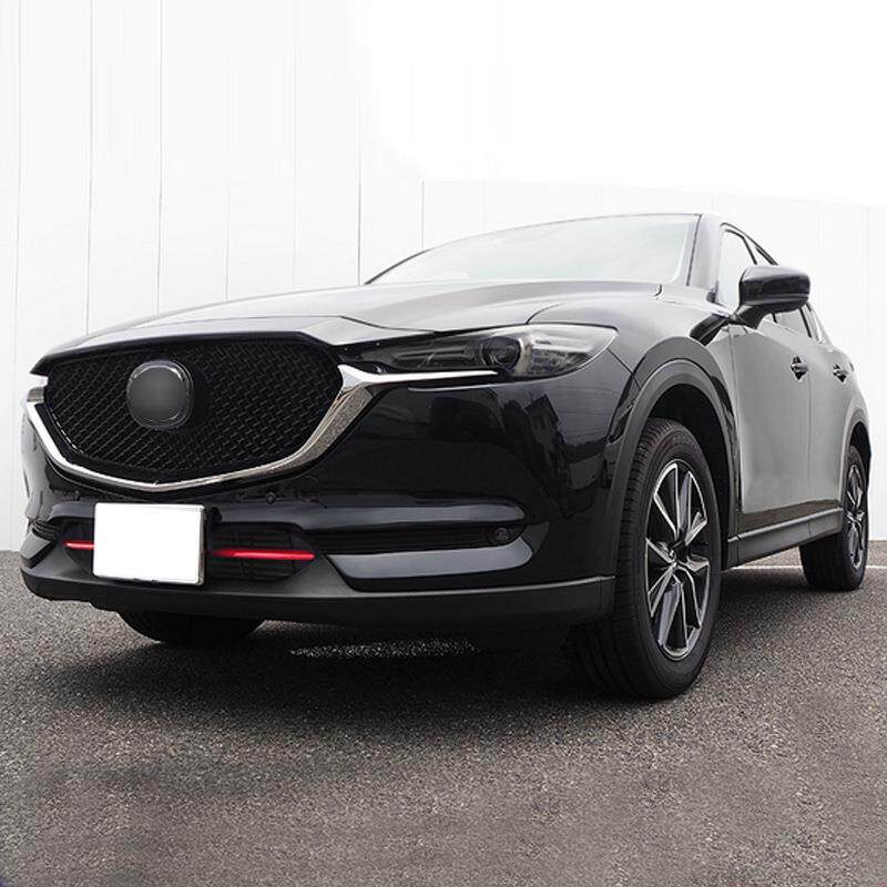 适用于马自达17-19款CX-5KF改装专用前保险杠车身下中网装饰亮条