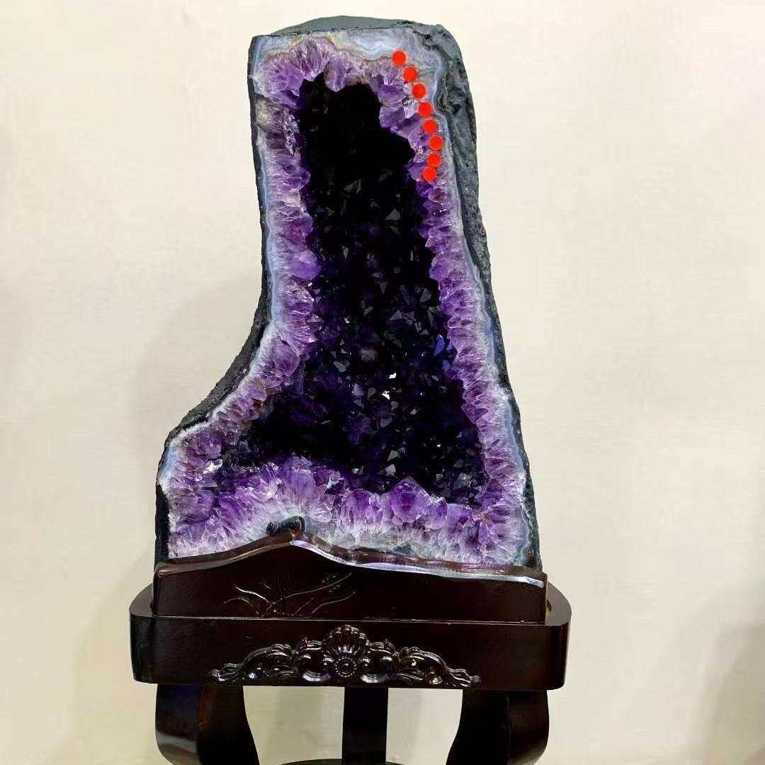 天然紫水晶洞摆件水晶洞紫晶洞原 居家办公玄关装饰客厅摆设