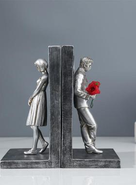 现代创意书挡书立书靠摆件礼物家居书柜饰品北欧书房书桌情侣摆件