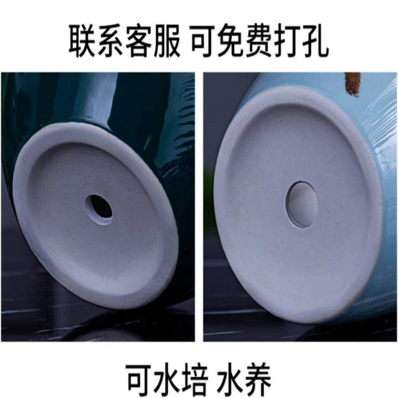 陶瓷花瓶批发景德镇新中式种花盆复古陶罐干客厅插花落地桌面摆件