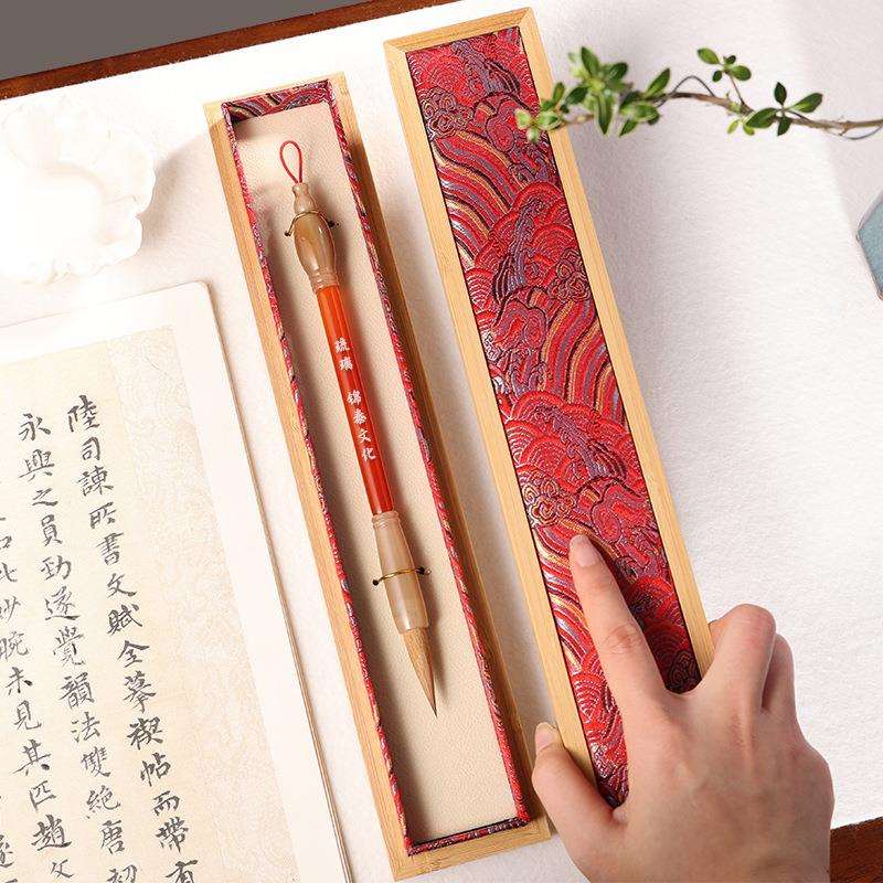 玛瑙毛笔狼毫兼毫羊毫书法笔毛笔字成人创作入门国画楷书文房四宝