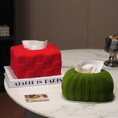 中古高颜值陶瓷丝绒纸巾创意小众730家抽用纸筒盒餐收巾纳盒装 饰