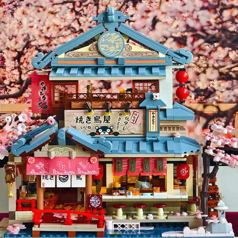 diy小屋日式别墅烧鸟屋手工拼装房子积木微缩场景模型可立体拼图