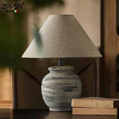 意大利ZPPSN侘寂风台灯卧室床头灯高级复古装饰夜灯陶瓷罐睡眠灯