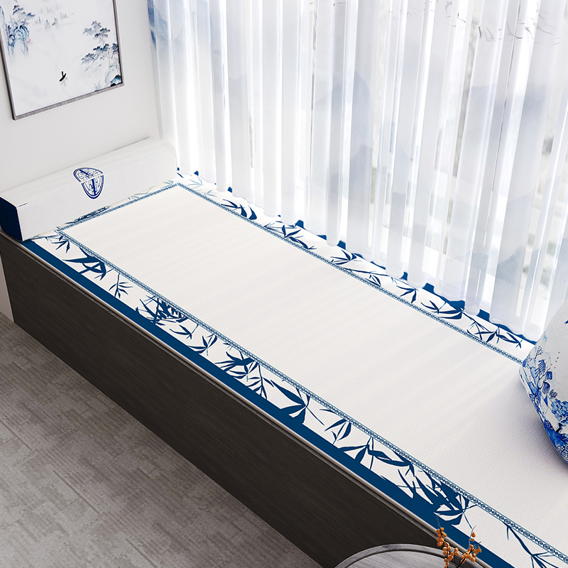 中国风飘窗垫窗台垫四季通用冰丝凉席阳台坐垫子可定制2024新款