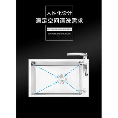 定制304不锈钢小水槽家用大单槽厨房洗菜盆大小尺寸手工槽洗碗槽
