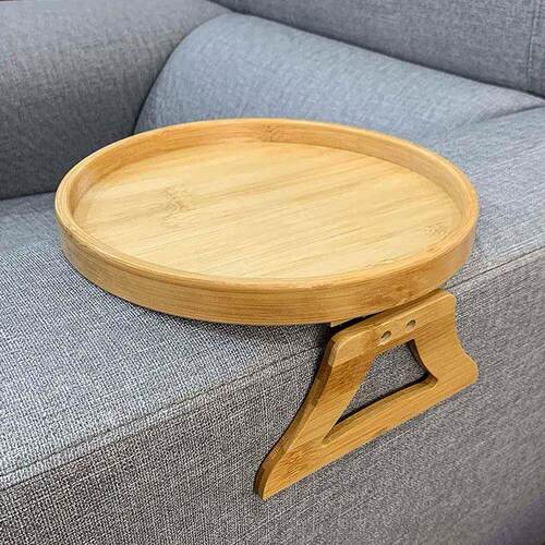 Sofa Tray Table Sofa Armrest Clip-On Tray Wooden Sofa Tray P