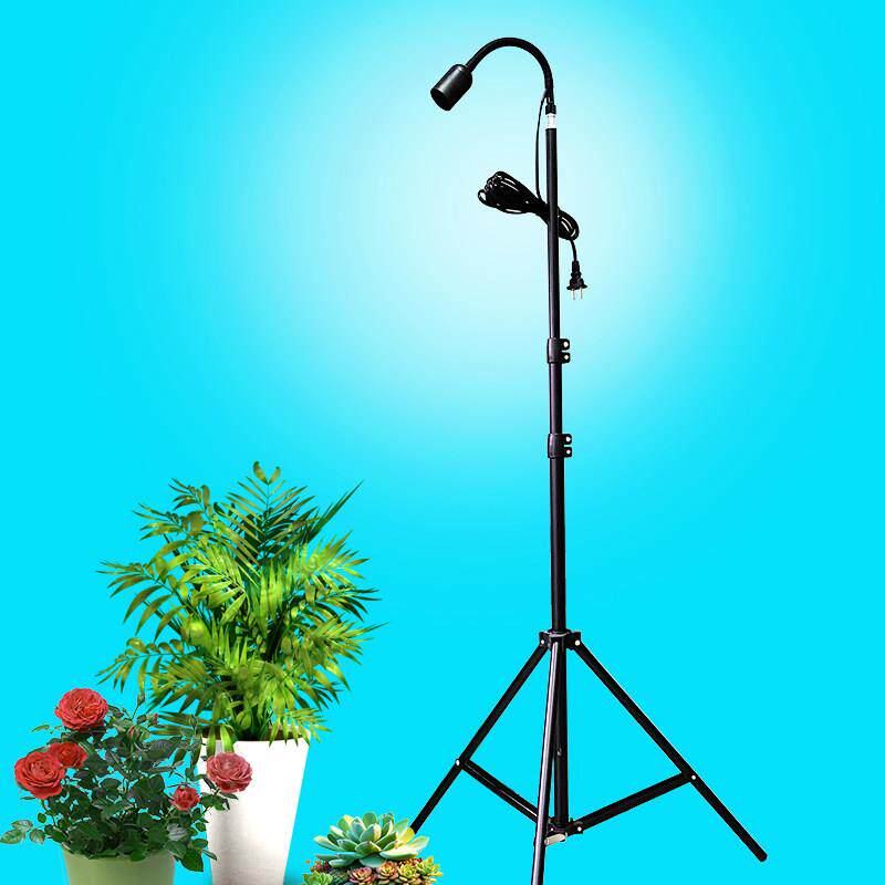 E27螺口灯架射灯泡植物生长灯落地款三脚架万向软管插头开 关电线