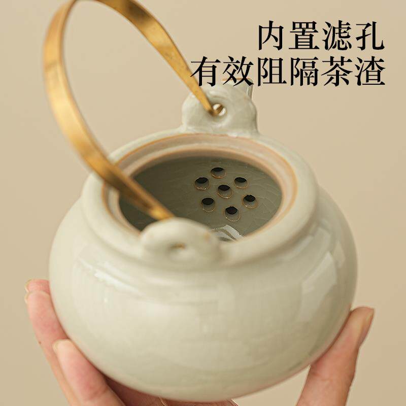 202家6新款汝窑茶具组用个人专yycj51用一两人女士精致套陶瓷功泡