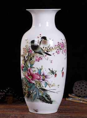 陶瓷仿古中式瓶花瓶装饰景德镇瓶插花摆件对对花瓶客厅现代工艺品