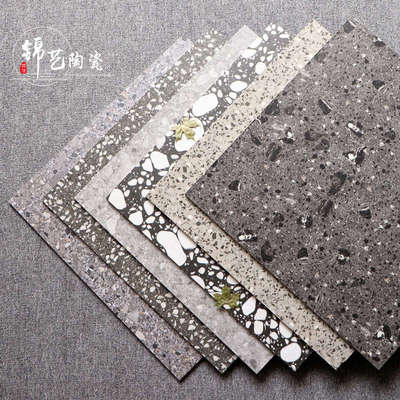 哑光通体水磨石地砖800X800餐饮连锁店仿古砖600X600工装防滑瓷砖